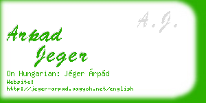 arpad jeger business card